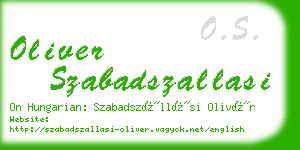 oliver szabadszallasi business card